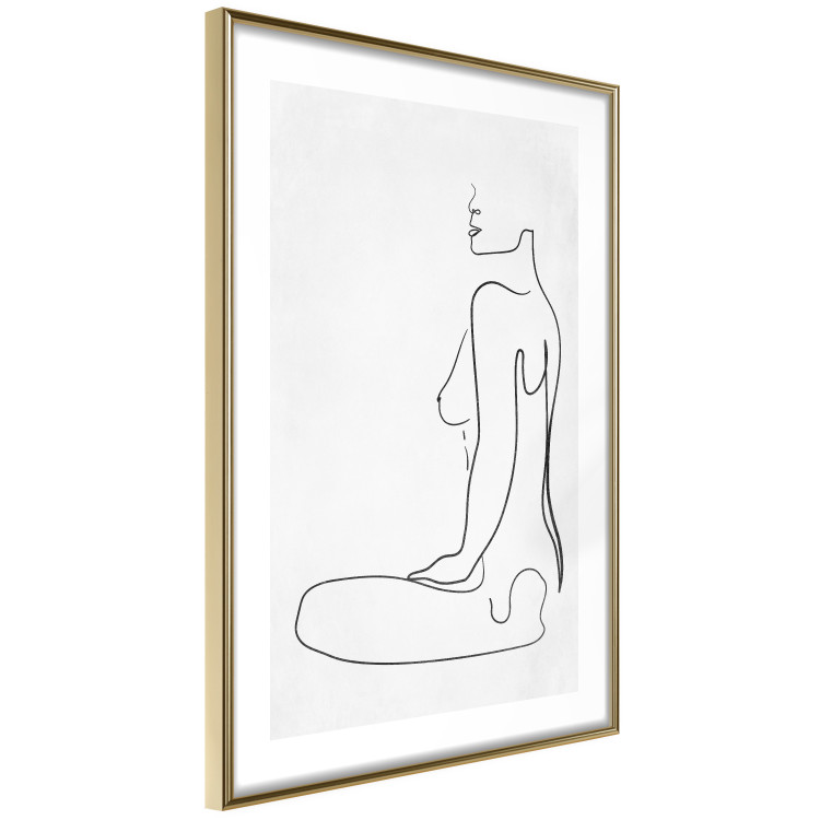Poster Female Form - black female nude in the form of line art on a white background 129781 additionalImage 7