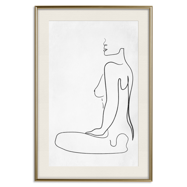 Poster Female Form - black female nude in the form of line art on a white background 129781 additionalImage 20