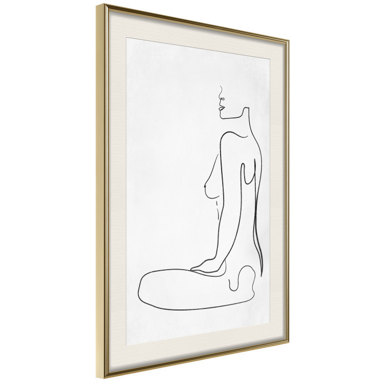 Poster Female Form - black female nude in the form of line art on a white background 129781 additionalImage 3