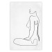 Poster Female Form - black female nude in the form of line art on a white background 129781