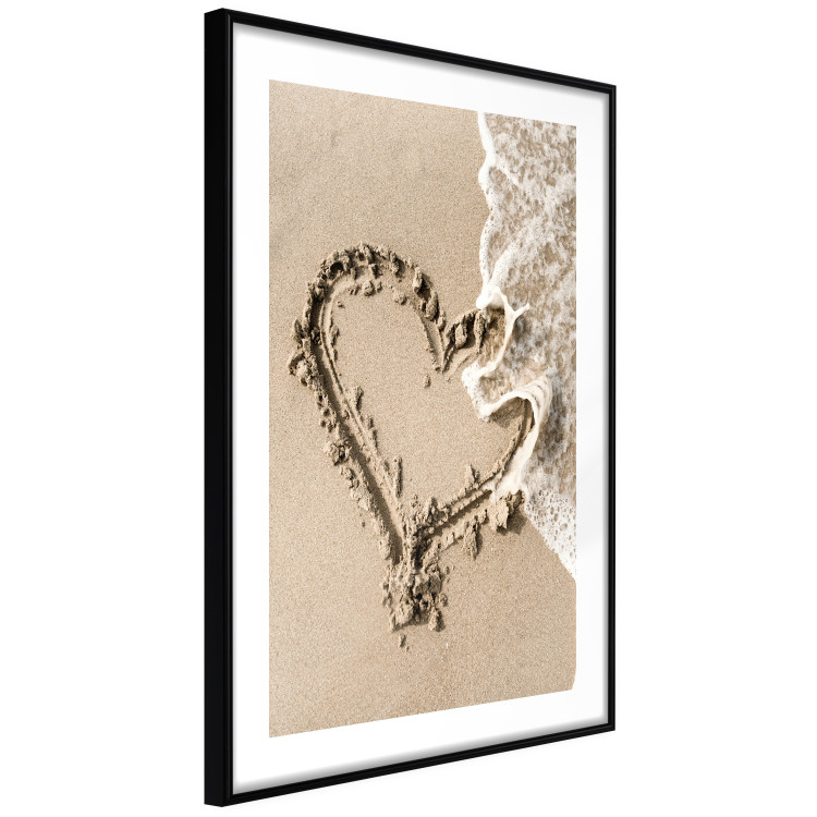 Wall Poster Wave of Love - seaside landscape of a wave and a romantic heart on sand 131781 additionalImage 8