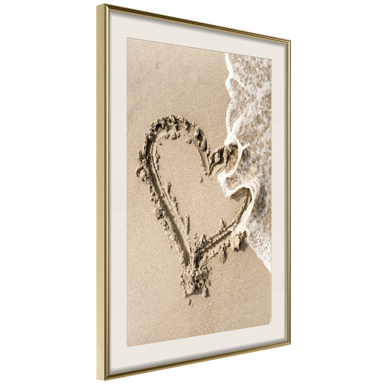 Wall Poster Wave of Love - seaside landscape of a wave and a romantic heart on sand 131781 additionalImage 3