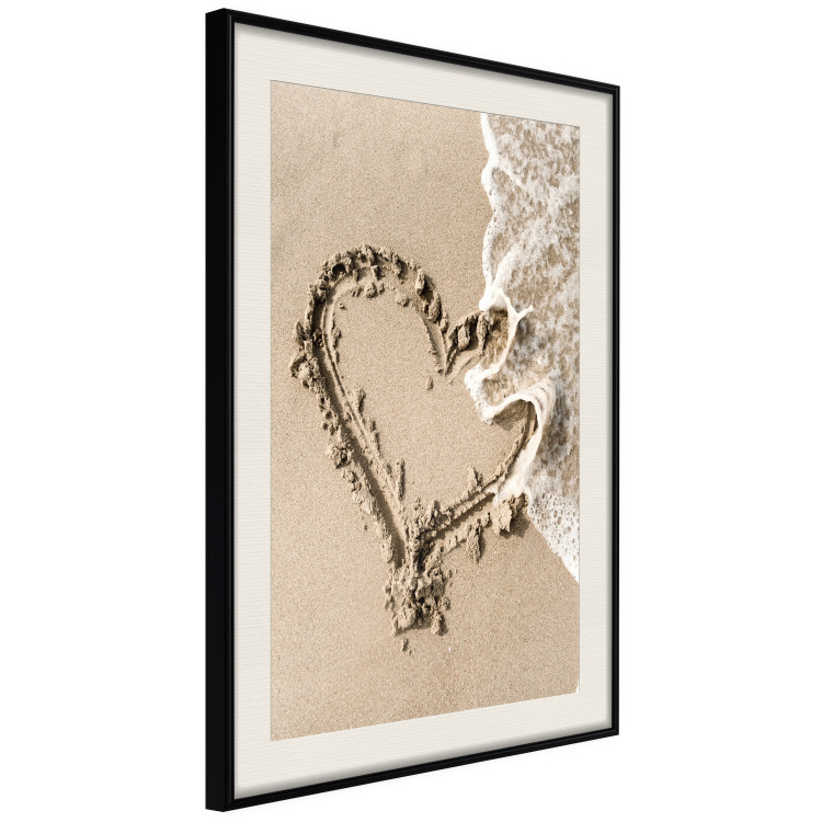 Wall Poster Wave of Love - seaside landscape of a wave and a romantic heart on sand 131781 additionalImage 2