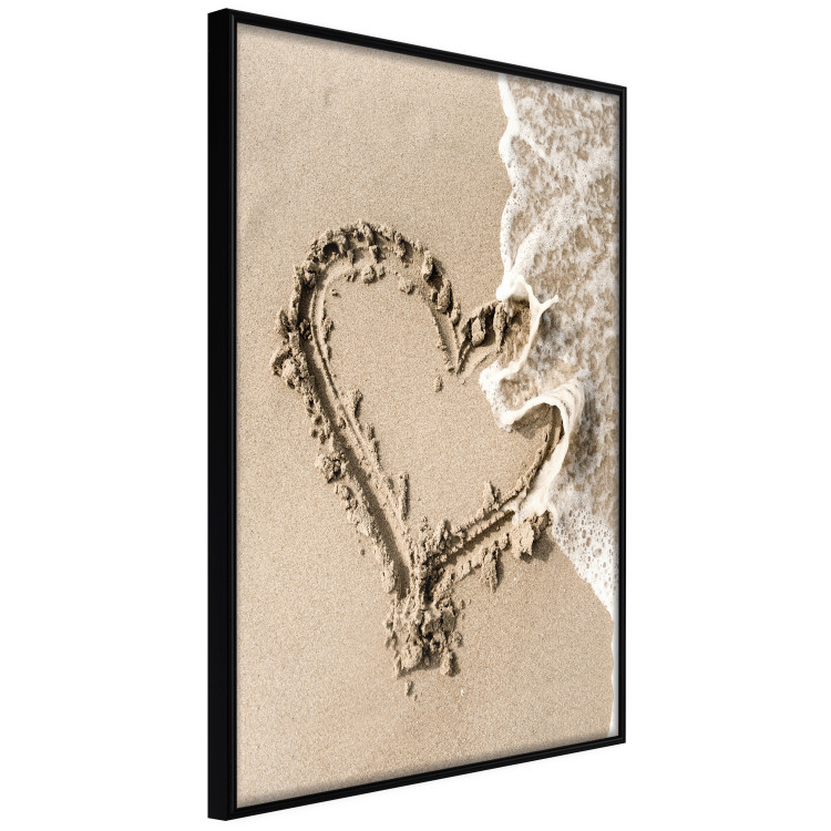 Wall Poster Wave of Love - seaside landscape of a wave and a romantic heart on sand 131781 additionalImage 13