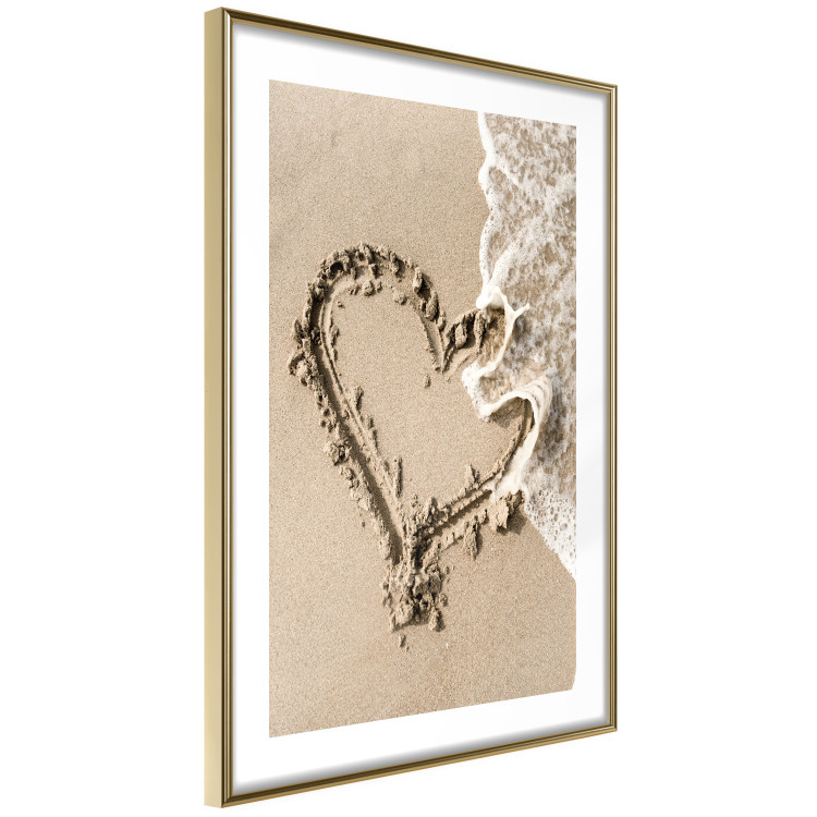 Wall Poster Wave of Love - seaside landscape of a wave and a romantic heart on sand 131781 additionalImage 7