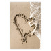 Wall Poster Wave of Love - seaside landscape of a wave and a romantic heart on sand 131781