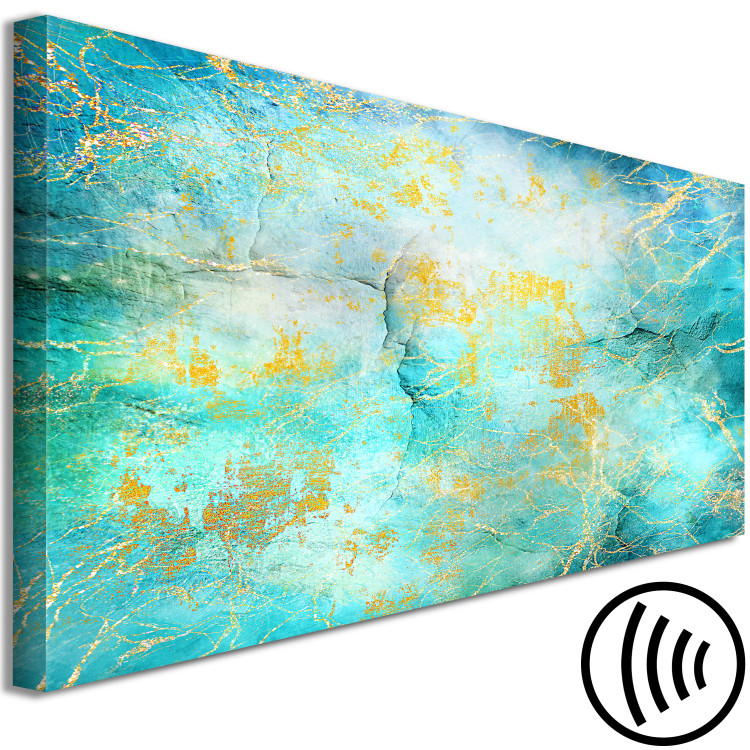 Canvas Art Print Emerald Ocean (1-piece) Narrow - abstract ocean texture 132181 additionalImage 6