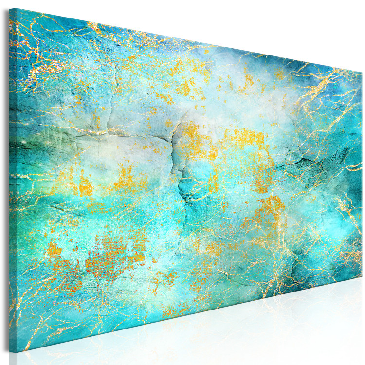 Canvas Art Print Emerald Ocean (1-piece) Narrow - abstract ocean texture 132181 additionalImage 2