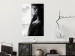 Poster Blissful Moment - black and white photograph of a woman smoking a cigarette 132281 additionalThumb 2