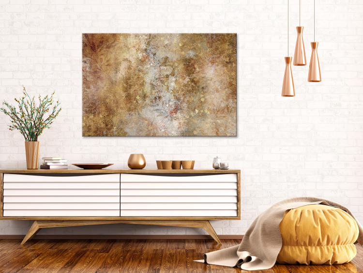 Canvas Print Gold fog - Abstraction with blurry colors of gold, copper and beige 135081 additionalImage 3