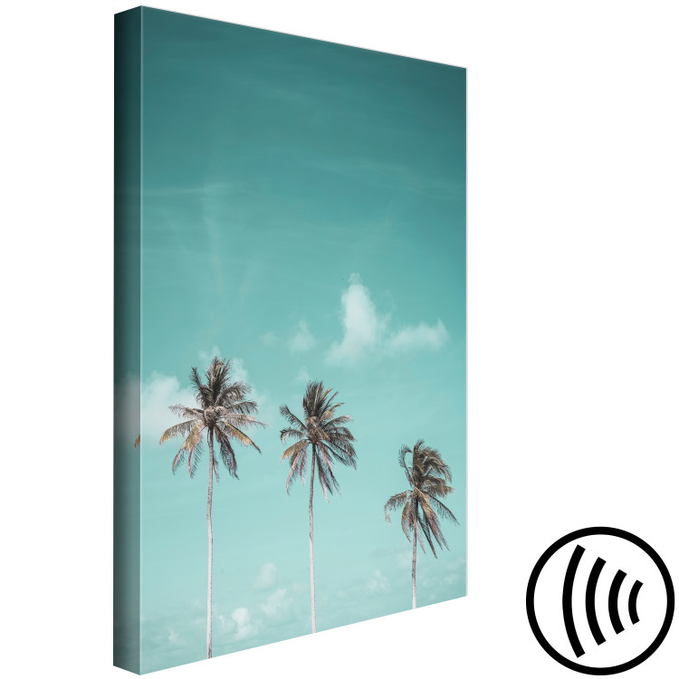 Canvas Art Print Three palms - Image of three trees on a blue sky 135281 additionalImage 6