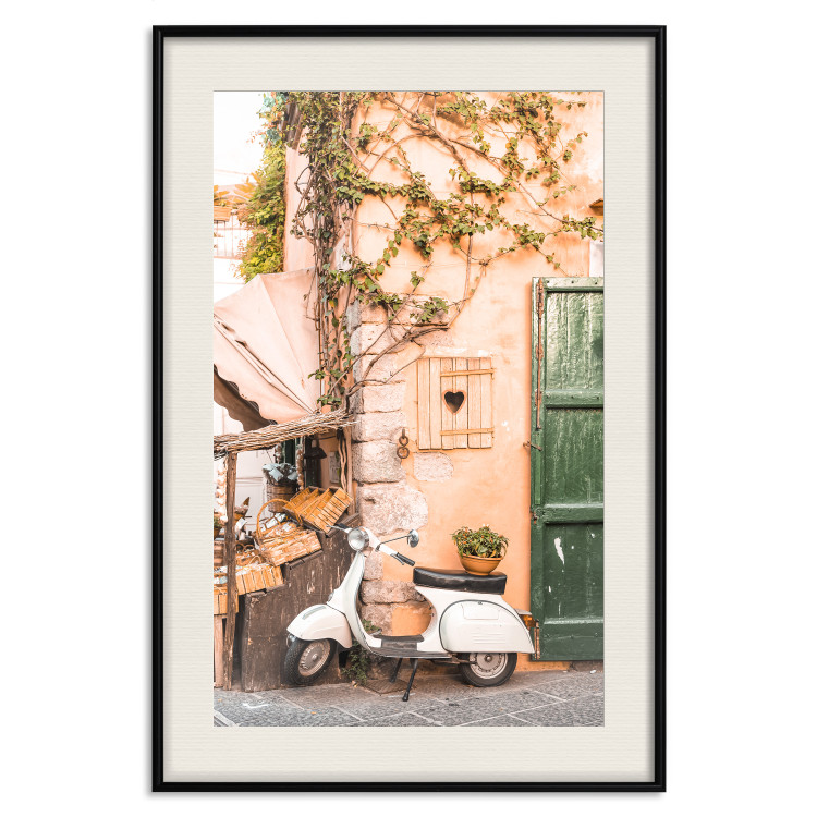 Wall Poster Italian Afternoon - composition with a white scooter standing on the street 135881 additionalImage 18