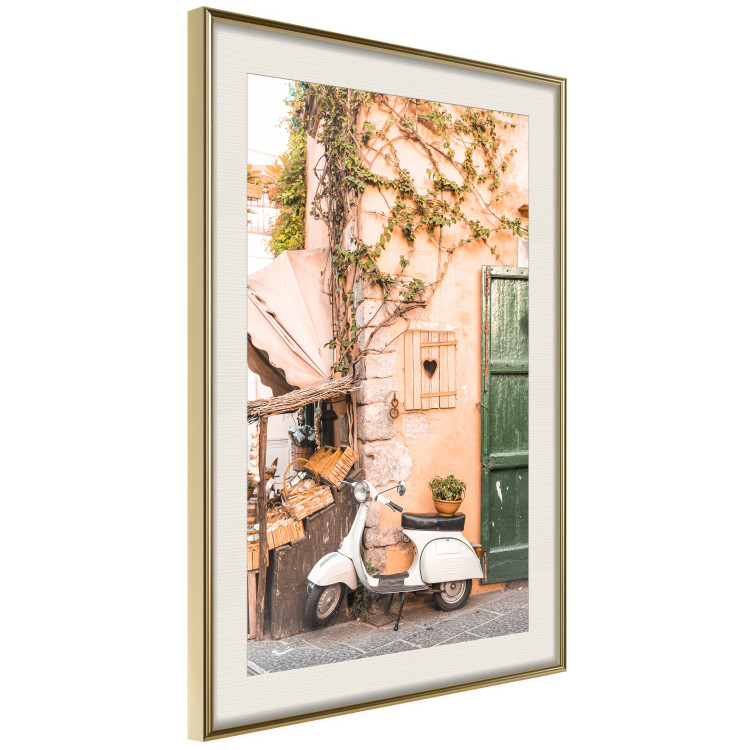 Wall Poster Italian Afternoon - composition with a white scooter standing on the street 135881 additionalImage 3