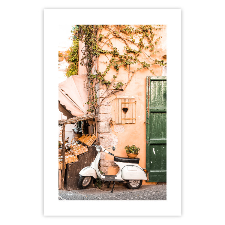 Wall Poster Italian Afternoon - composition with a white scooter standing on the street 135881 additionalImage 13