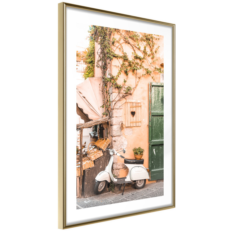 Wall Poster Italian Afternoon - composition with a white scooter standing on the street 135881 additionalImage 2