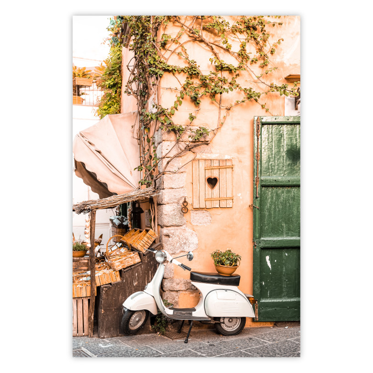 Wall Poster Italian Afternoon - composition with a white scooter standing on the street 135881