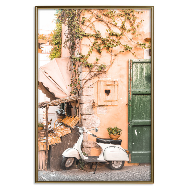 Wall Poster Italian Afternoon - composition with a white scooter standing on the street 135881 additionalImage 15