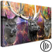 Canvas Art Print Three deer with antlers - Colorful abstraction with animals 136081 additionalThumb 6