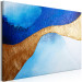 Canvas Print Golden Estuary (1-piece) Wide - modern abstraction in blue 138181 additionalThumb 2