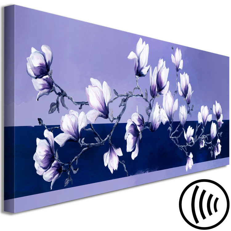 Canvas Print Magnolias in Very Peri Color (1-piece) narrow - flowers in violet 138581 additionalImage 6