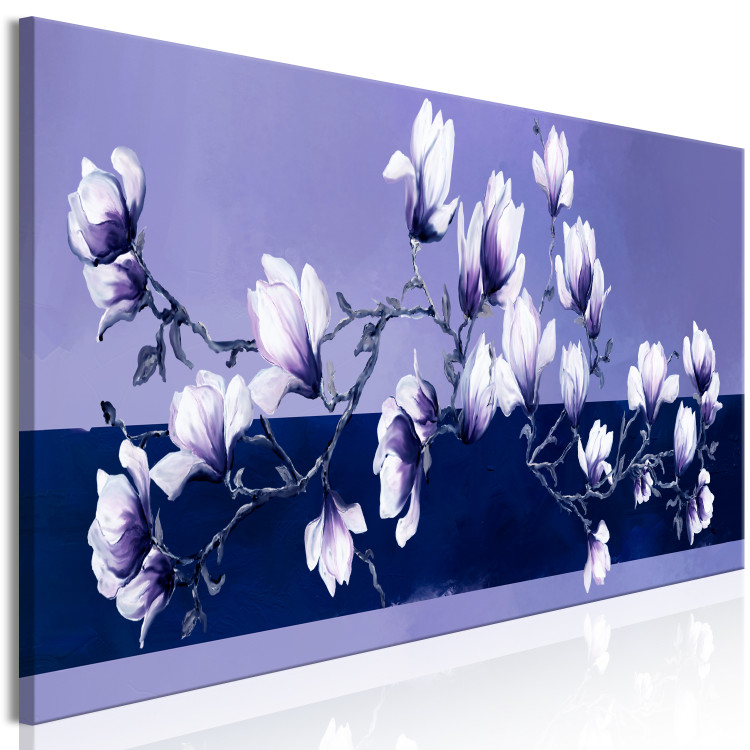 Canvas Print Magnolias in Very Peri Color (1-piece) narrow - flowers in violet 138581 additionalImage 2