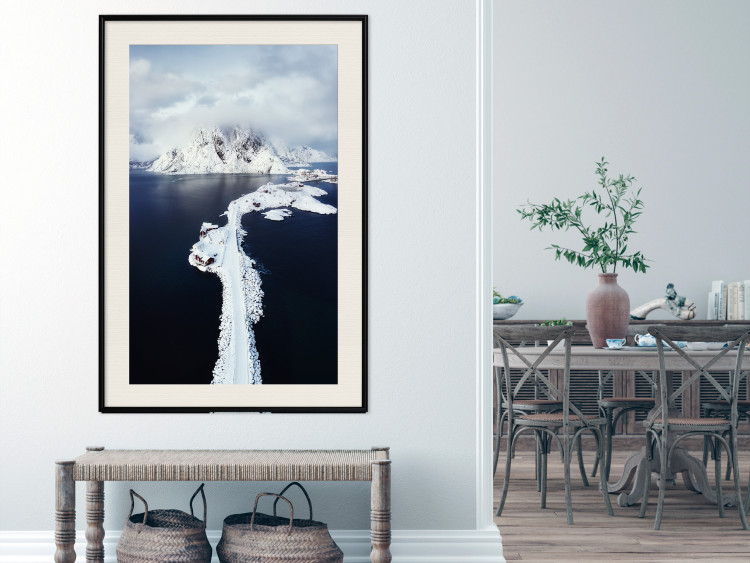 Poster Quiet Haven - winter landscape of mountains against a clear sky with clouds 138781 additionalImage 7