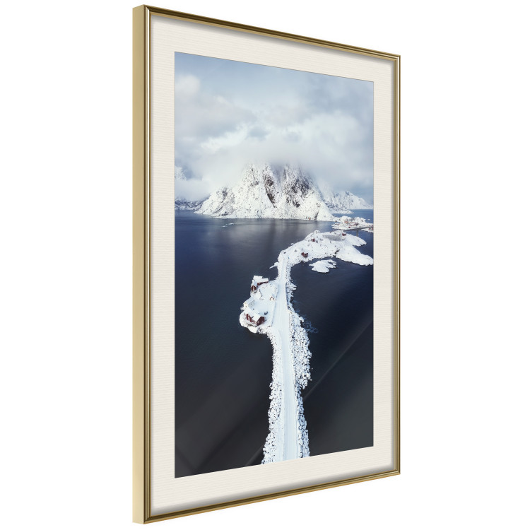 Poster Quiet Haven - winter landscape of mountains against a clear sky with clouds 138781 additionalImage 5