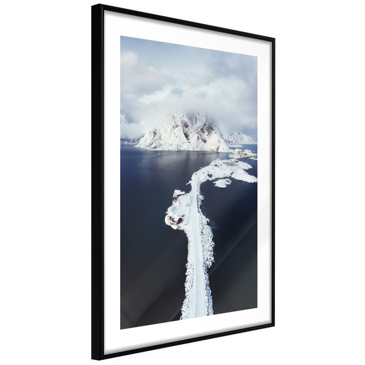 Poster Quiet Haven - winter landscape of mountains against a clear sky with clouds 138781 additionalImage 21