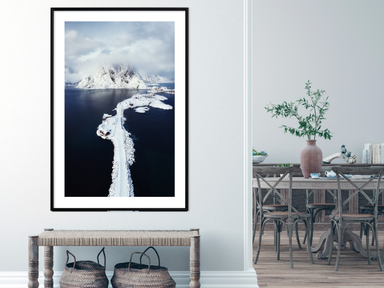 Poster Quiet Haven - winter landscape of mountains against a clear sky with clouds 138781 additionalImage 16