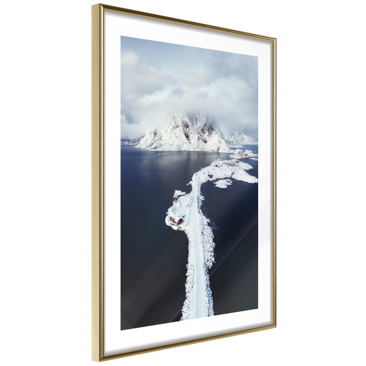 Poster Quiet Haven - winter landscape of mountains against a clear sky with clouds 138781 additionalImage 13