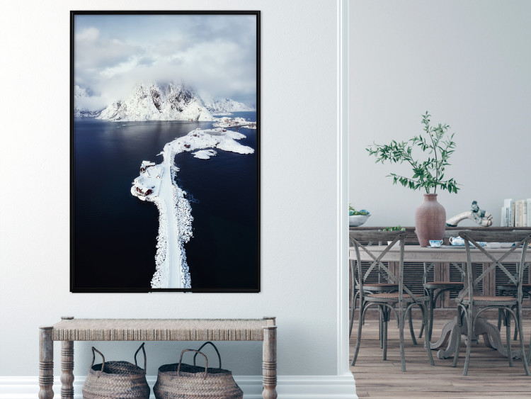 Poster Quiet Haven - winter landscape of mountains against a clear sky with clouds 138781 additionalImage 27