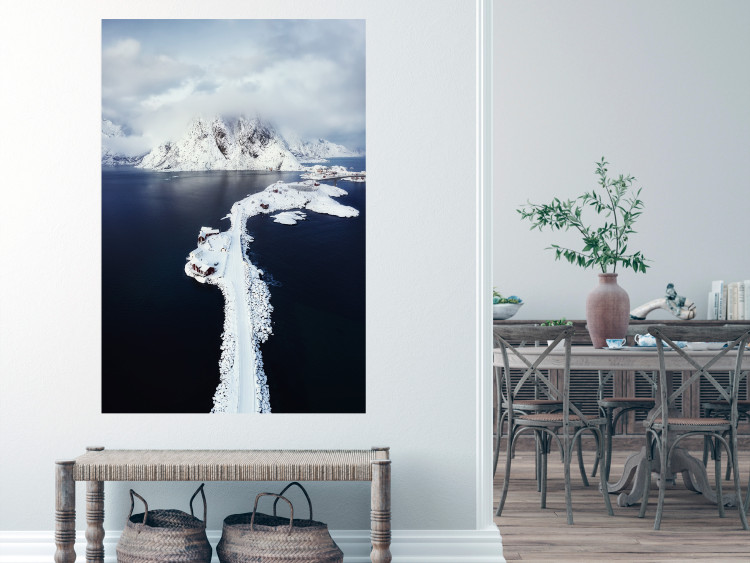 Poster Quiet Haven - winter landscape of mountains against a clear sky with clouds 138781 additionalImage 18