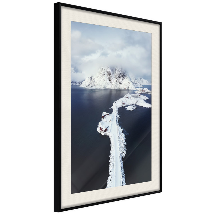 Poster Quiet Haven - winter landscape of mountains against a clear sky with clouds 138781 additionalImage 23