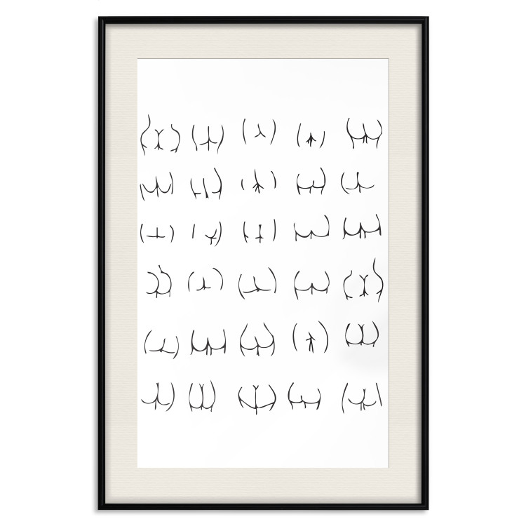 Wall Poster Female Shapes - composition of buttocks on a contrasting white background 138881 additionalImage 25