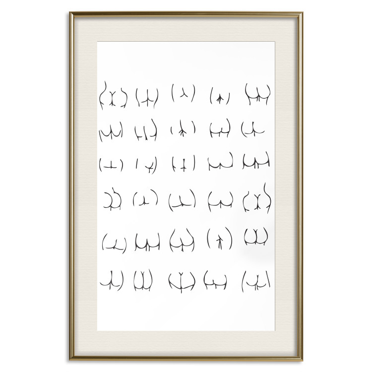 Wall Poster Female Shapes - composition of buttocks on a contrasting white background 138881 additionalImage 27