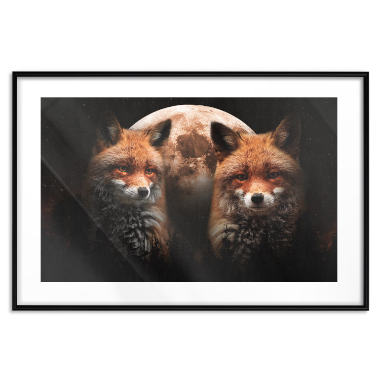 Wall Poster Forest Couple - Two Foxes and the Moon Against the Night, Starry Sky 144781 additionalImage 19
