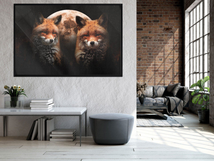 Wall Poster Forest Couple - Two Foxes and the Moon Against the Night, Starry Sky 144781 additionalImage 8