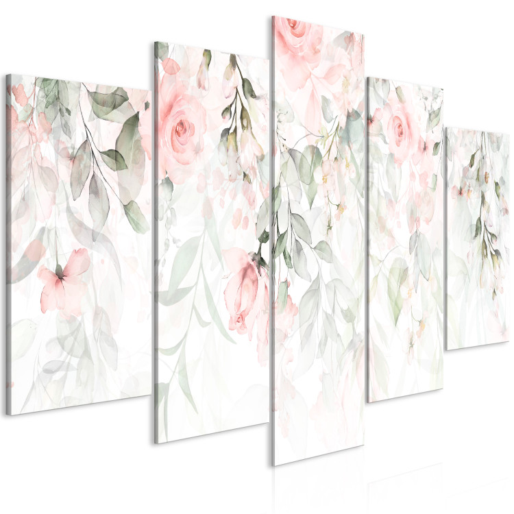 Canvas Art Print Waterfall of Roses (5 Parts) Wide - First Variant 150081 additionalImage 2