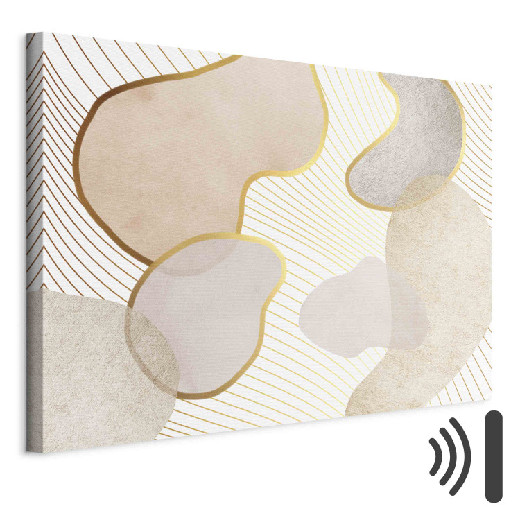 Canvas Art Print Intriguing Shapes - Composition of Watercolor Forms in Beige Shade 151281 additionalImage 8