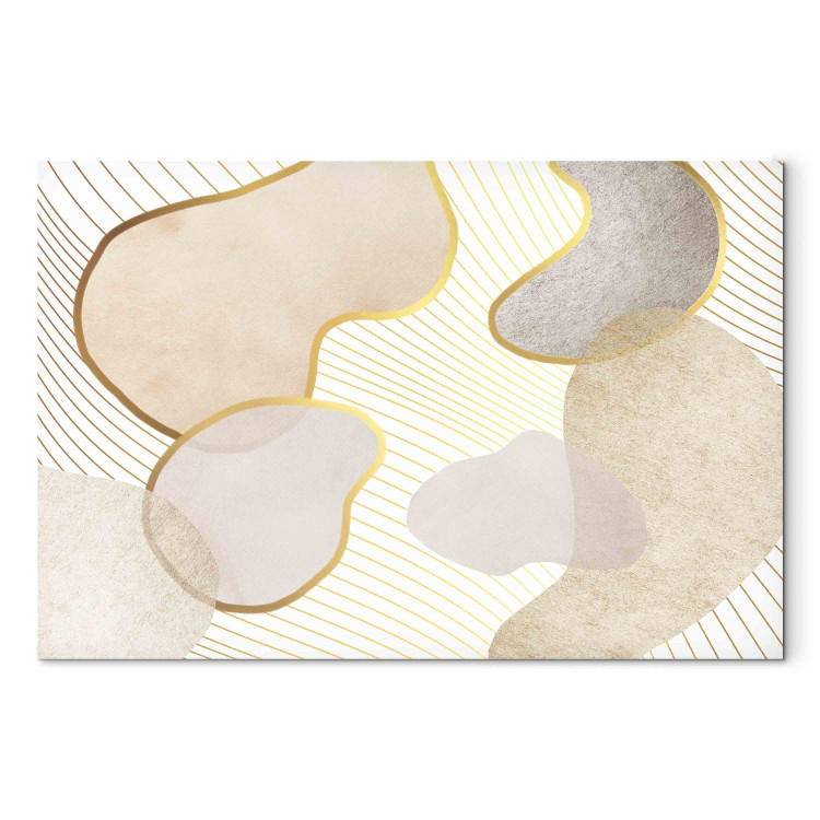 Canvas Art Print Intriguing Shapes - Composition of Watercolor Forms in Beige Shade 151281 additionalImage 7