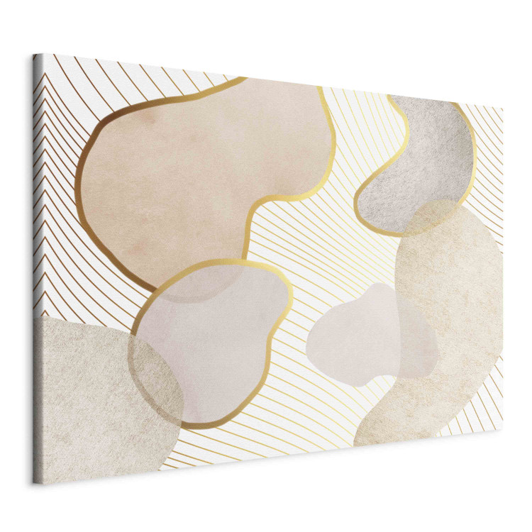 Canvas Art Print Intriguing Shapes - Composition of Watercolor Forms in Beige Shade 151281 additionalImage 2