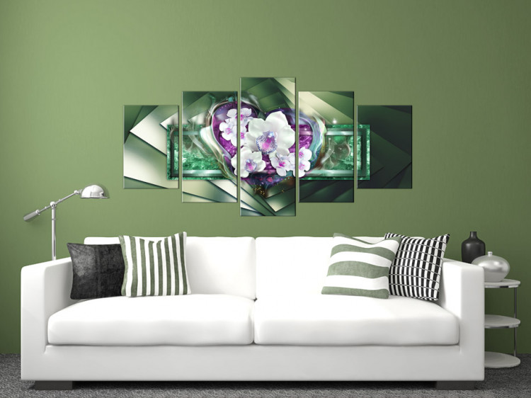 Canvas Art Print In flames - green 56181 additionalImage 3