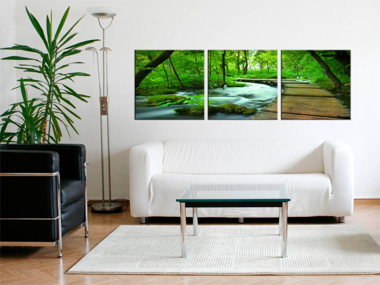 Canvas Print Forest broadwalk - triptych 58481 additionalImage 3