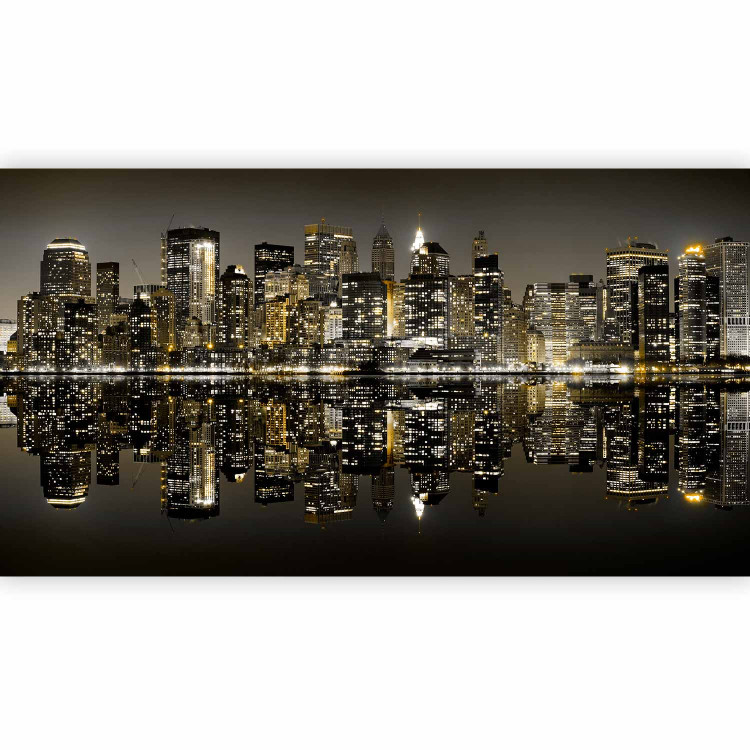 Wall Mural New York - Nighttime Landscape of Architecture with Illuminated Skyscrapers 61481 additionalImage 1