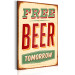 Canvas Print Free beer tomorrow - inscription in English in vintage style. Perfect for kitchen or room 64781 additionalThumb 2