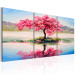 Canvas Print Sakura Island (3-piece) - Blossoming Cherry Tree in the Middle of a Lake 92881 additionalThumb 2