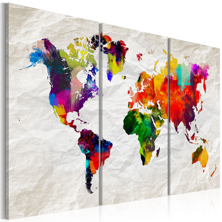 Canvas World Map: Rainbow Madness II 98181 additionalImage 2