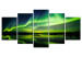 Canvas Print Night Glow (5-piece) - Sky with Green Aurora over Calm Sea 105191