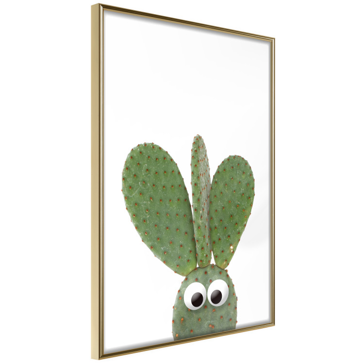 Wall Poster Eared Cactus - funny green plant with eyes on a solid background 116891 additionalImage 12