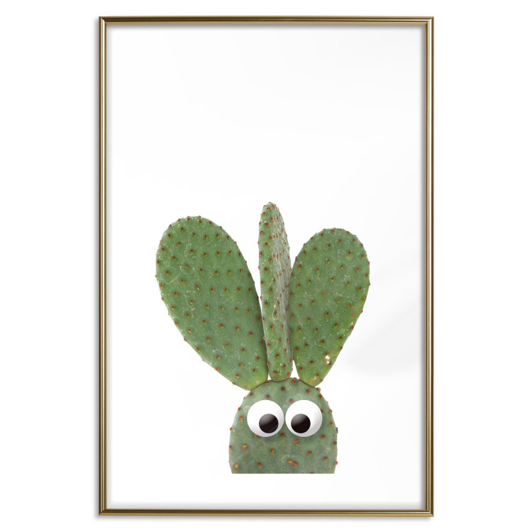 Wall Poster Eared Cactus - funny green plant with eyes on a solid background 116891 additionalImage 16